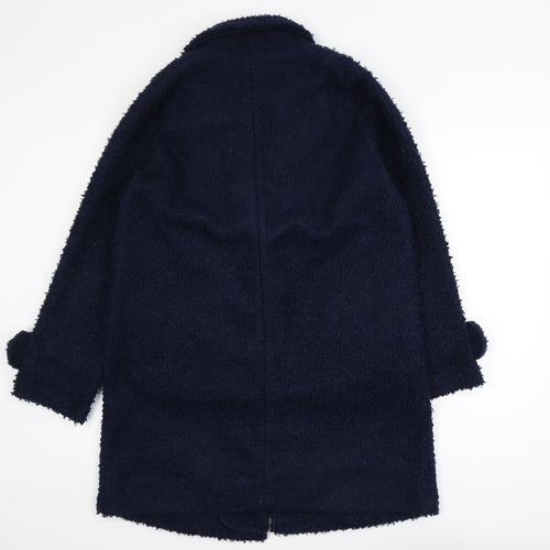Tu Women Blue Mid-Length Overcoat Size 12 Lined Classic Style