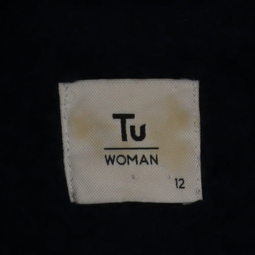 Tu Women Blue Mid-Length Overcoat Size 12 Lined Classic Style