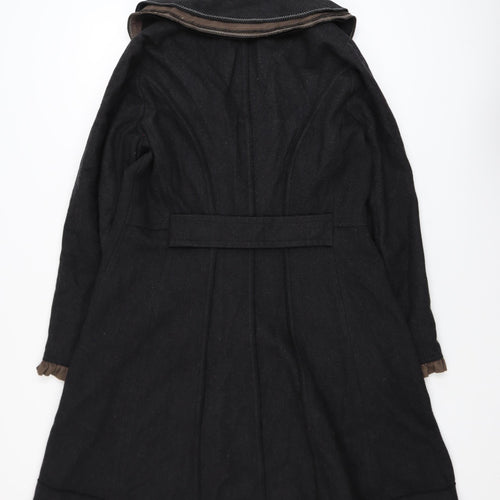 Joe Browns Women's Black Wool Blend Long Button Coat Size 12