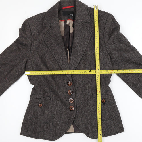 Next Women Brown Wool Blend Single-Breasted Suit Jacket Size 10