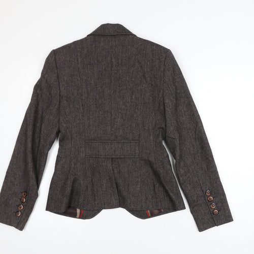 Next Women Brown Wool Blend Single-Breasted Suit Jacket Size 10