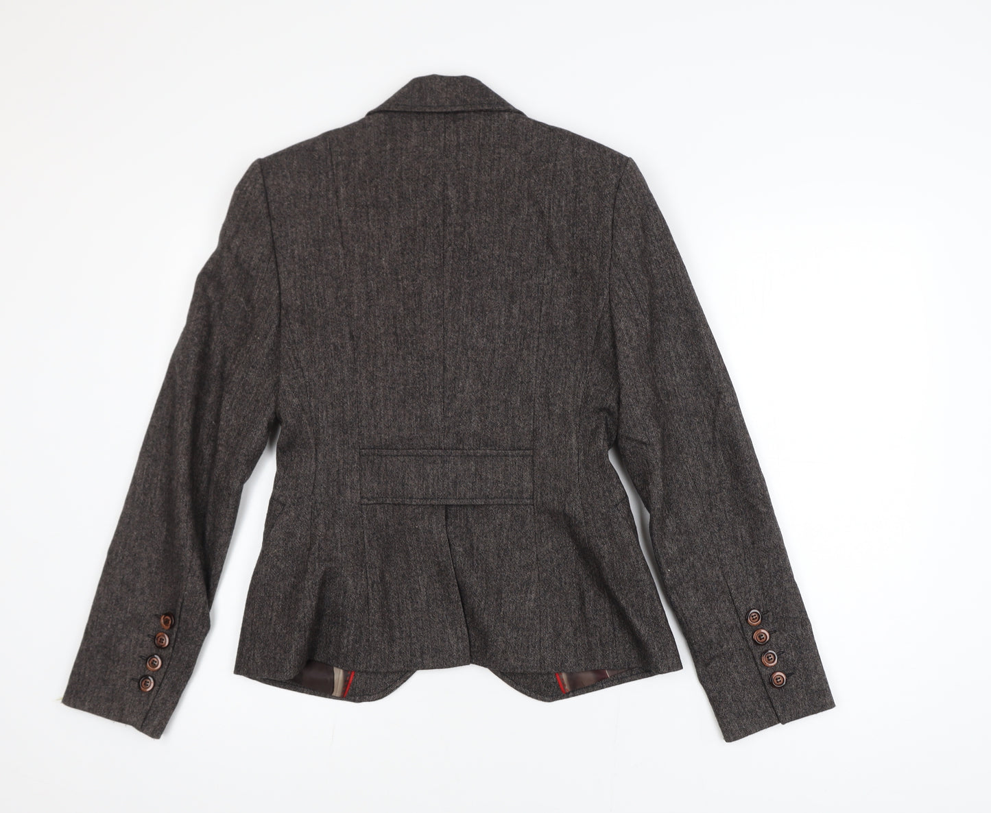 Next Women Brown Wool Blend Single-Breasted Suit Jacket Size 10