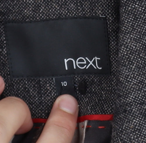 Next Women Brown Wool Blend Single-Breasted Suit Jacket Size 10