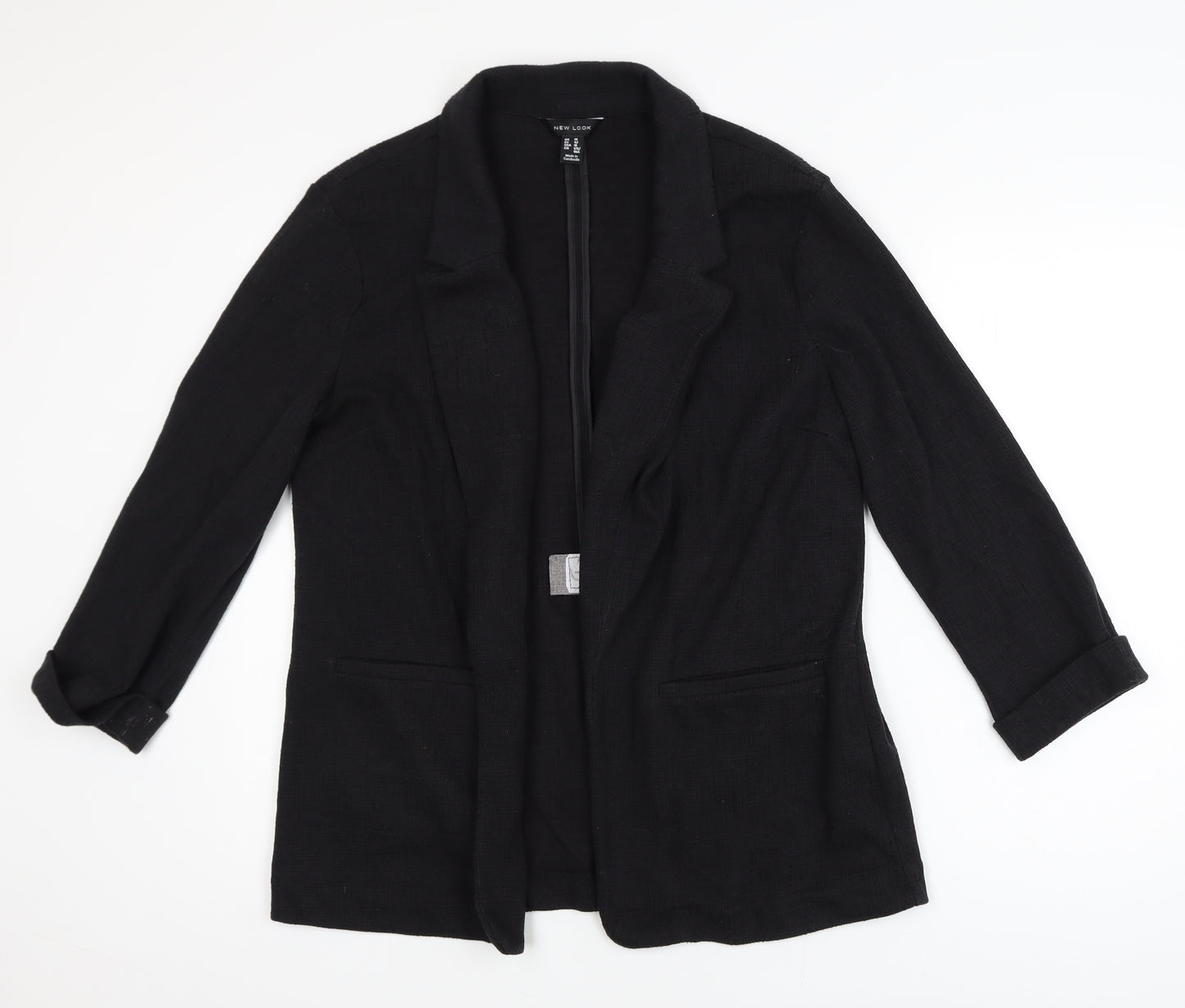 New Look Women's Black Long Sleeve Open Knit Cardigan UK 14