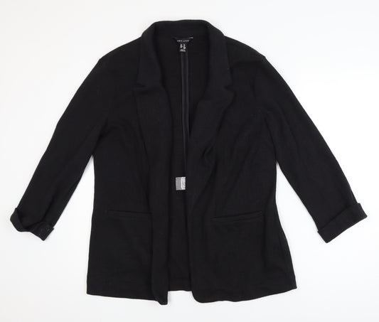 New Look Women's Black Long Sleeve Open Knit Cardigan UK 14