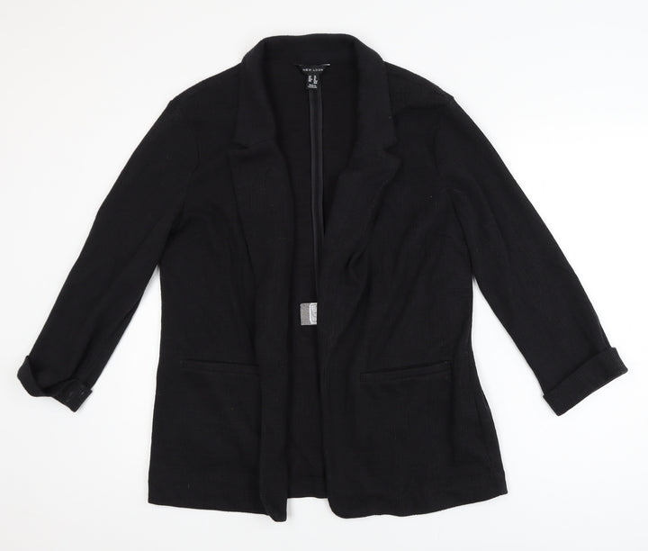New Look Women's Black Long Sleeve Open Knit Cardigan UK 14