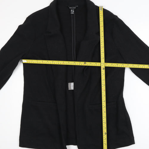 New Look Women's Black Long Sleeve Open Knit Cardigan UK 14