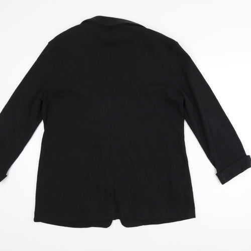 New Look Women's Black Long Sleeve Open Knit Cardigan UK 14