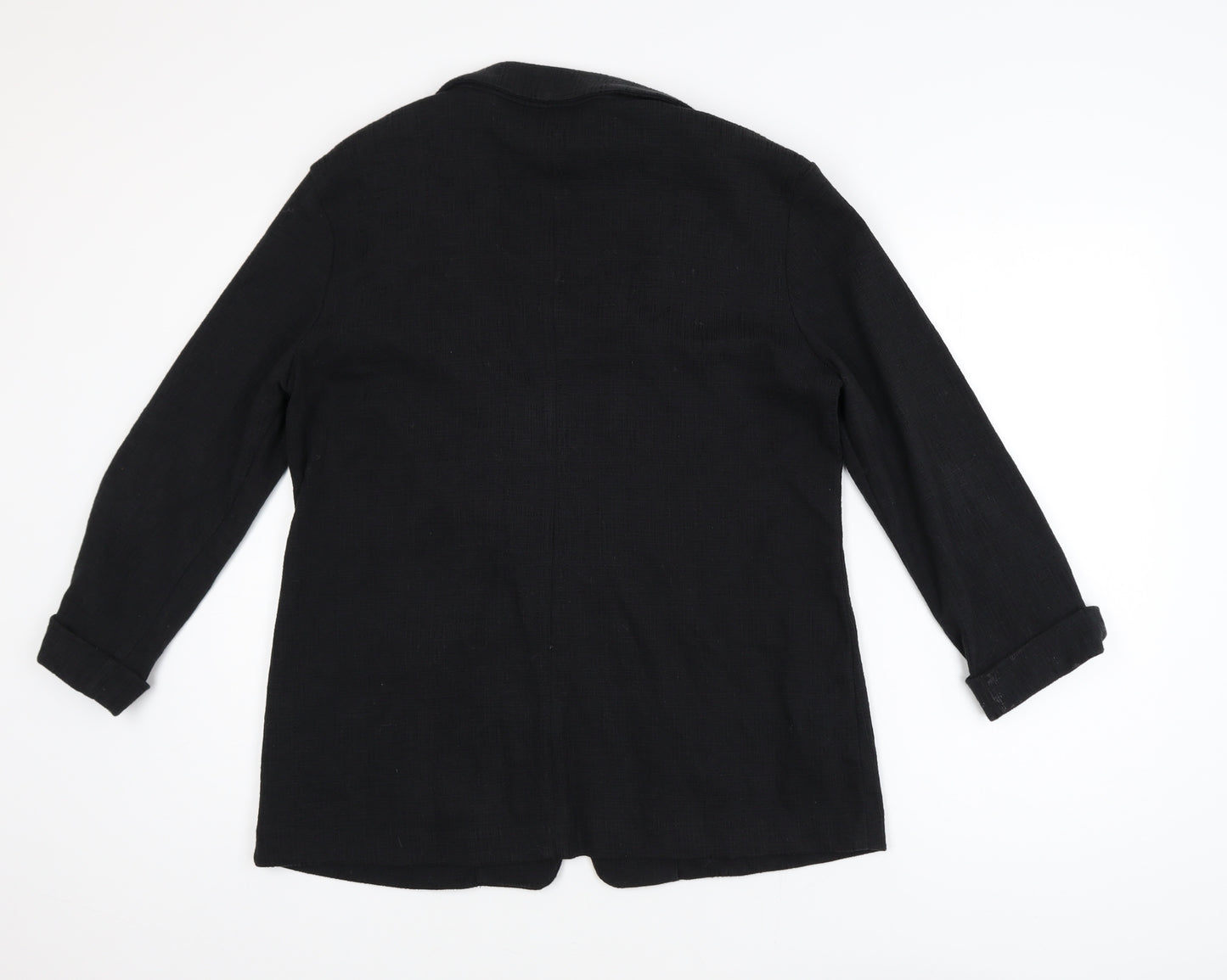 New Look Women's Black Long Sleeve Open Knit Cardigan UK 14