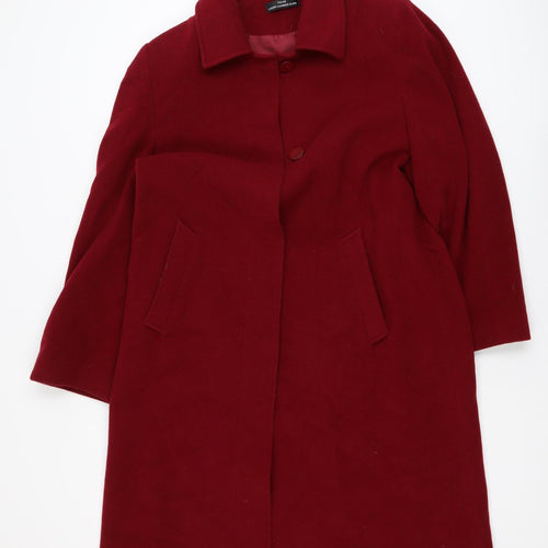 BHS Women Red Wool Cashmere Blend Long Coat Size 14