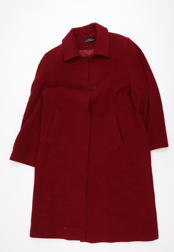 BHS Women Red Wool Cashmere Blend Long Coat Size 14
