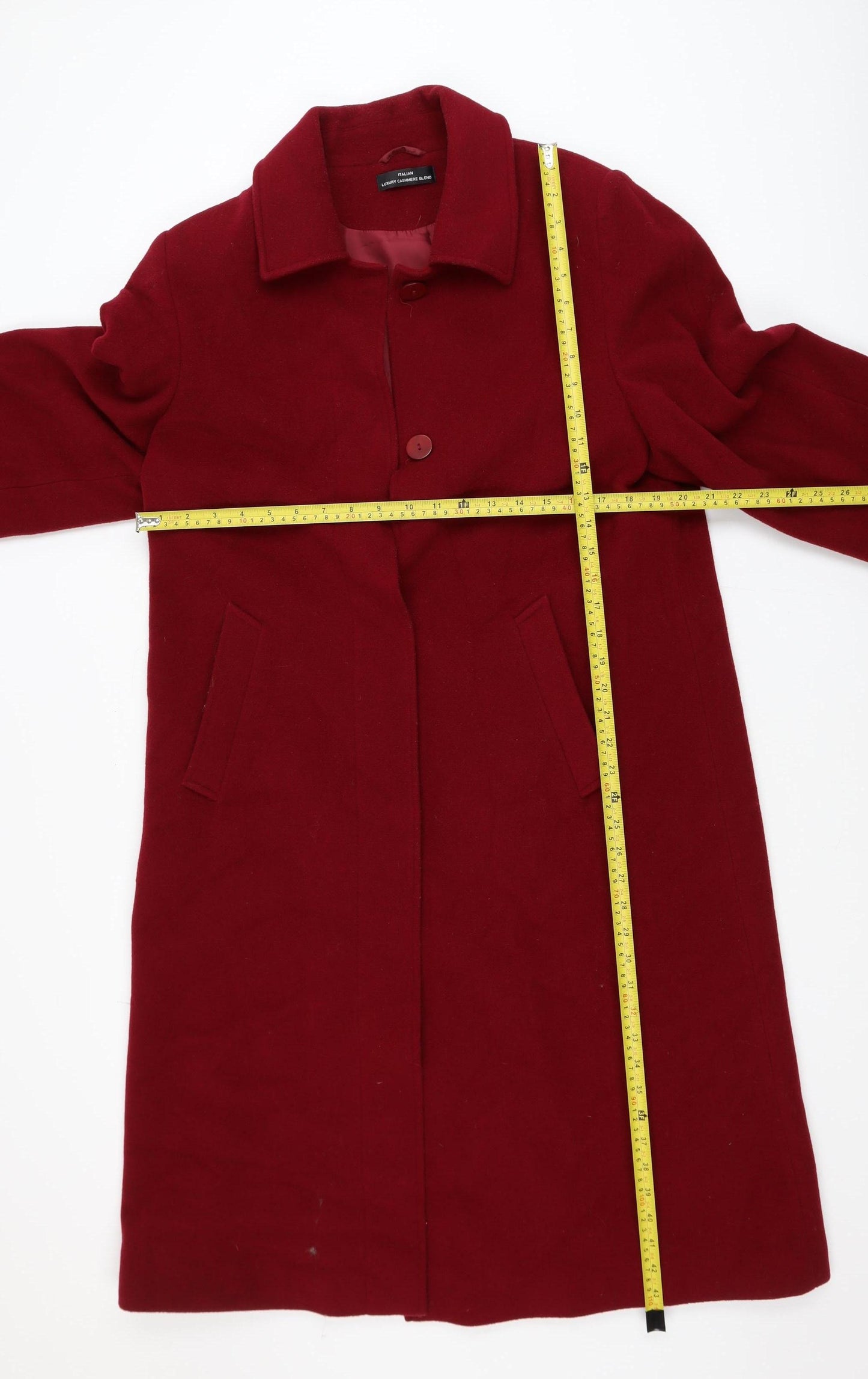 BHS Women Red Wool Cashmere Blend Long Coat Size 14