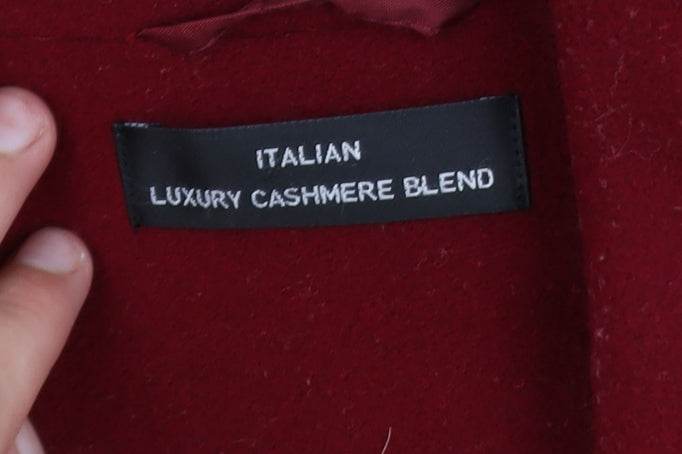 BHS Women Red Wool Cashmere Blend Long Coat Size 14