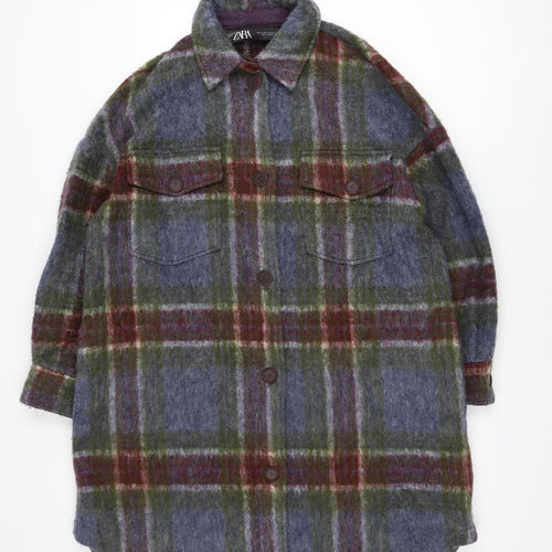 Zara Men's Multicoloured Check Wool Jacket Size M