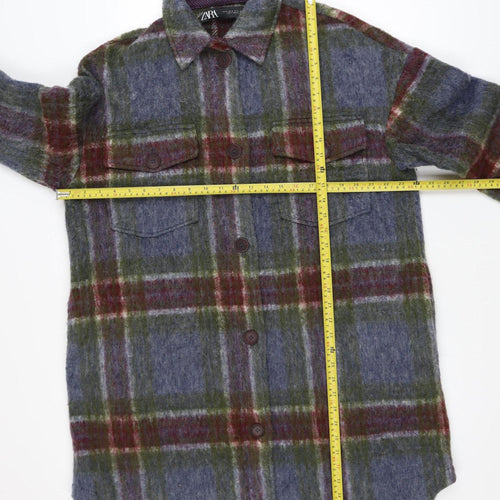 Zara Men's Multicoloured Check Wool Jacket Size M
