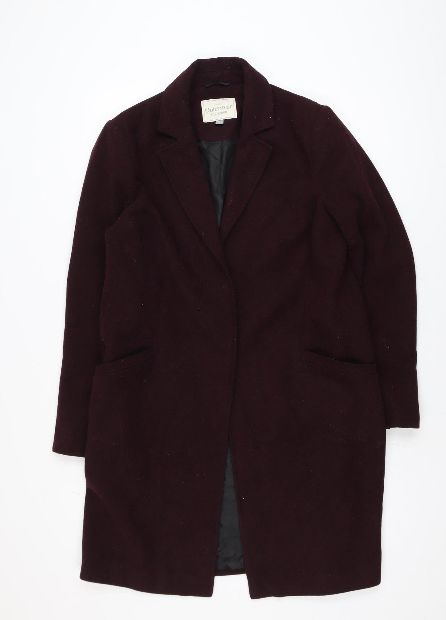 George Women’s Brown Mid-Length Overcoat Size 12 Lined Classic Style