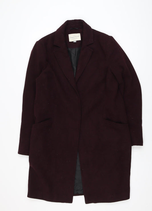 George Women’s Brown Mid-Length Overcoat Size 12 Lined Classic Style