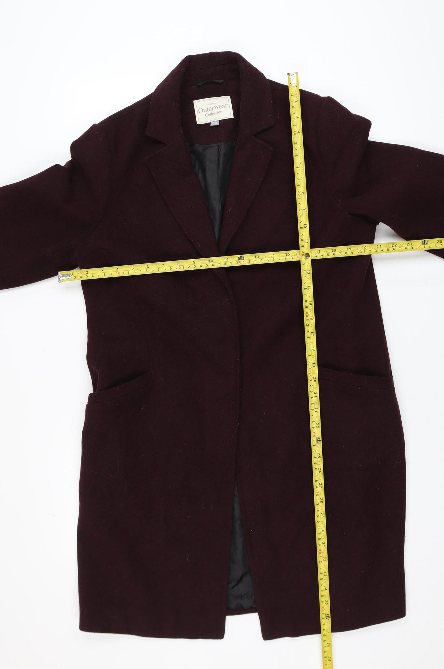 George Women’s Brown Mid-Length Overcoat Size 12 Lined Classic Style