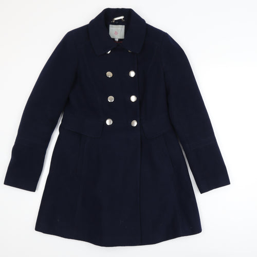 Dorothy Perkins Girls Blue Double-Breasted Pea Coat Size 6