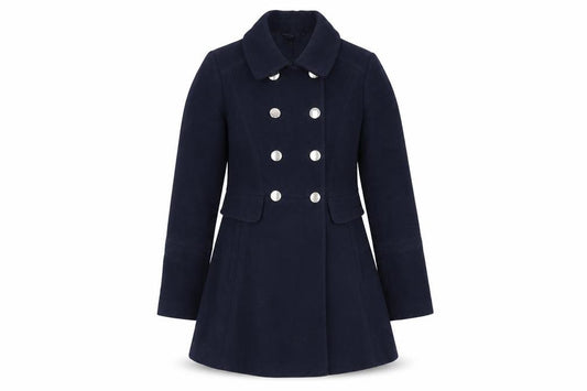 Dorothy Perkins Girls Blue Double-Breasted Pea Coat Size 6