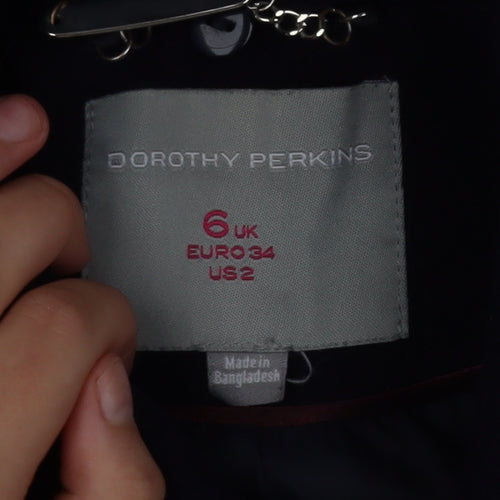 Dorothy Perkins Girls Blue Double-Breasted Pea Coat Size 6