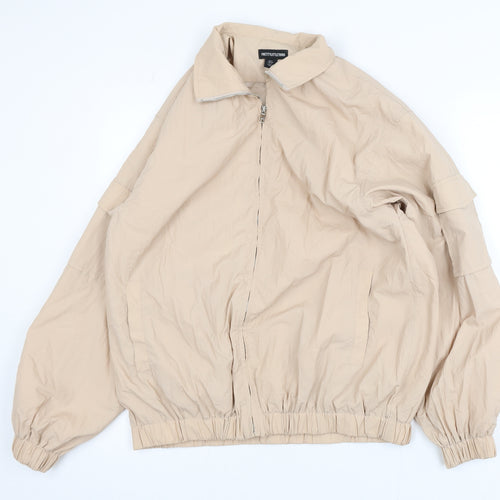 PrettyLittleThing Women’s Beige Bomber Jacket UK 6 Lightweight Zip-Up
