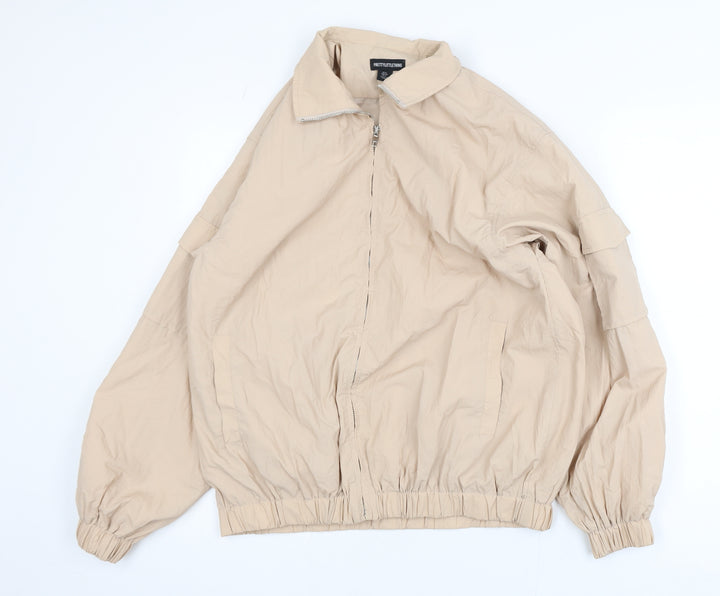 PrettyLittleThing Women’s Beige Bomber Jacket UK 6 Lightweight Zip-Up
