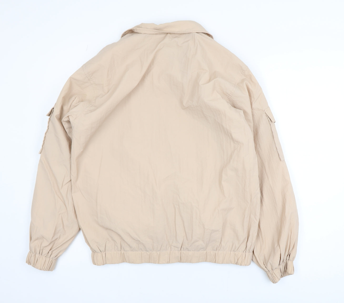 PrettyLittleThing Women’s Beige Bomber Jacket UK 6 Lightweight Zip-Up