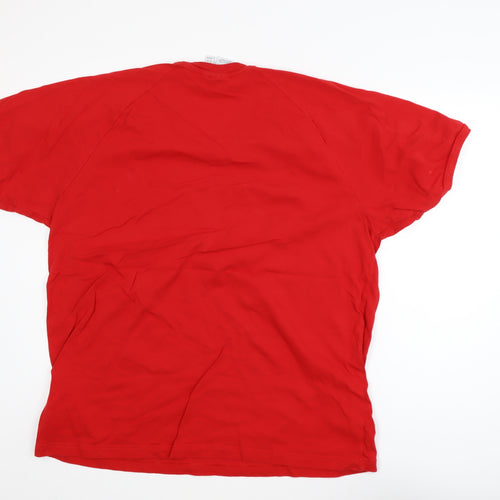 Adidas Men's Red 2XL Classic Crew Neck Short Sleeve Cotton T-Shirt