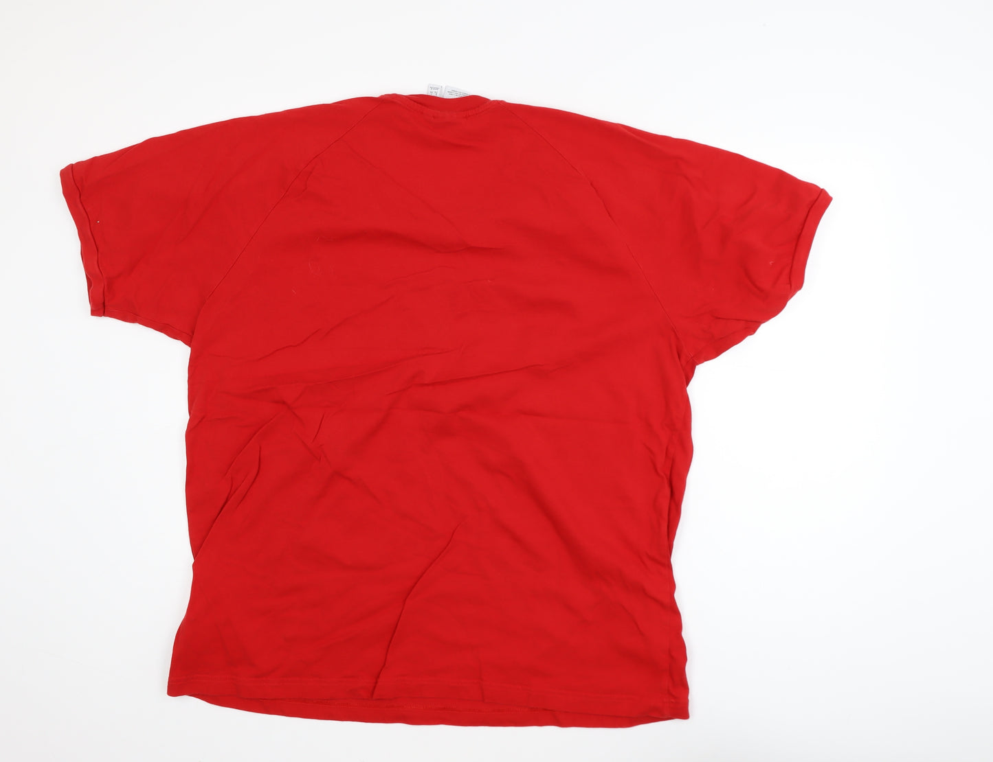 Adidas Men's Red 2XL Classic Crew Neck Short Sleeve Cotton T-Shirt