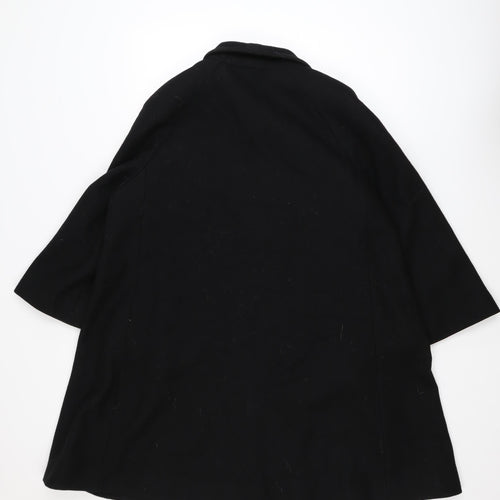 Marks and Spencer Women's Black Wool Blend Mid-Length Coat UK 16