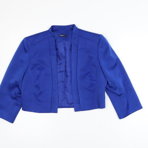 Roman Women’s Blue Cropped Blazer Size 12 Single Breasted