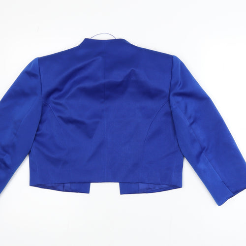 Roman Women’s Blue Cropped Blazer Size 12 Single Breasted