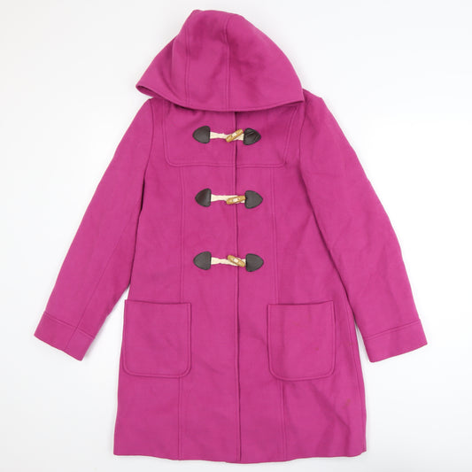 John Lewis Girls Pink Hooded Duffle Coat Age 11 Years Lined Toggle Pockets