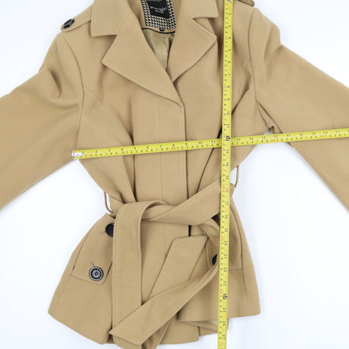 Principles by Ben de Lisi Women's Beige Belted Mid-Length Jacket Size 16