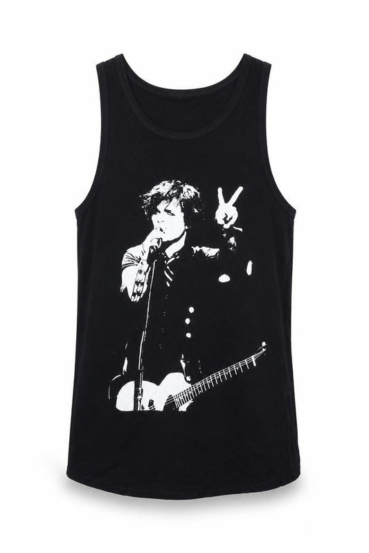 Death Kitty Men's Black Cotton Rock Graphic Tank Top Size S