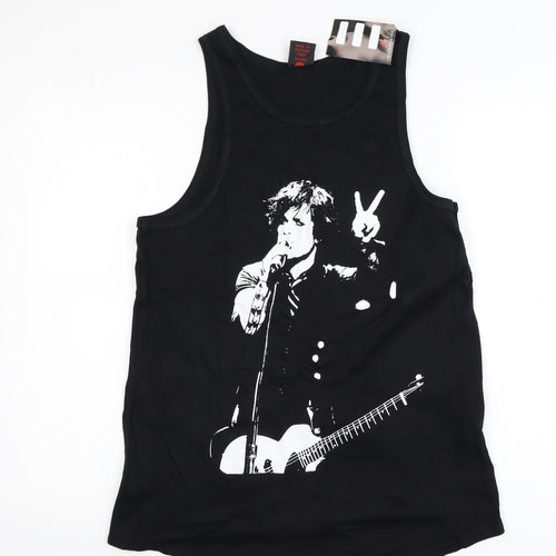 Death Kitty Men's Black 100% Cotton Graphic Tank Top Size L