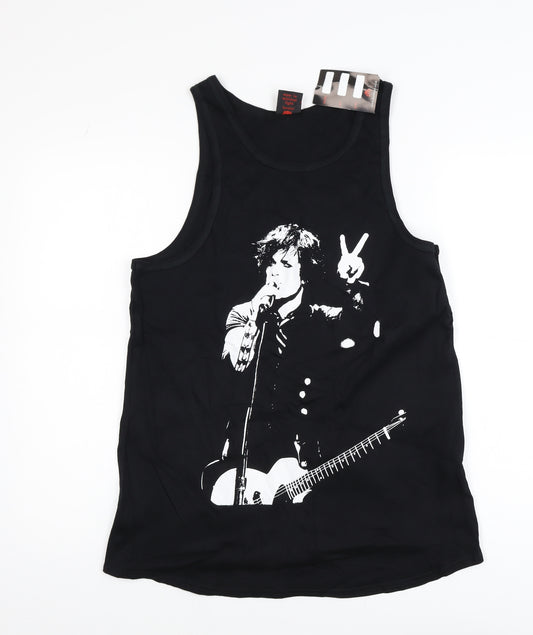Death Kitty Men's Black 100% Cotton Graphic Tank Top Size L