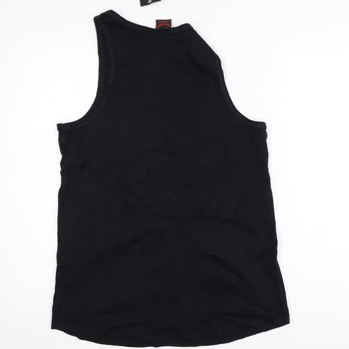 Death Kitty Men's Black 100% Cotton Graphic Tank Top Size L