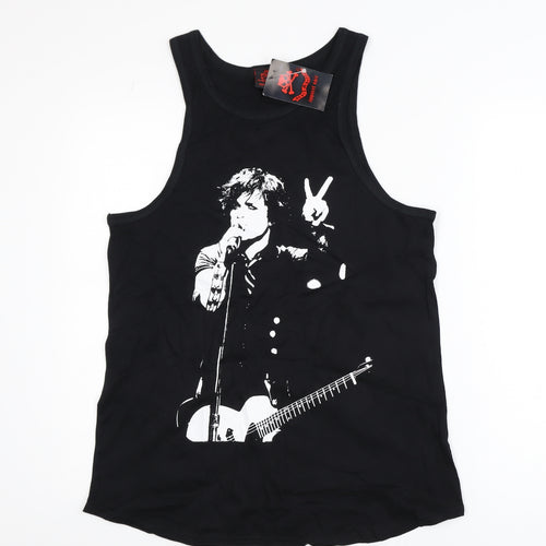 Death Kitty Men's Black Graphic Rock Cotton Tank Top M