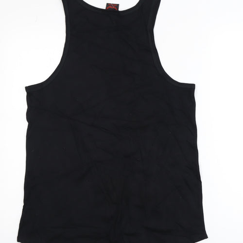 Death Kitty Men's Black Graphic Rock Cotton Tank Top M