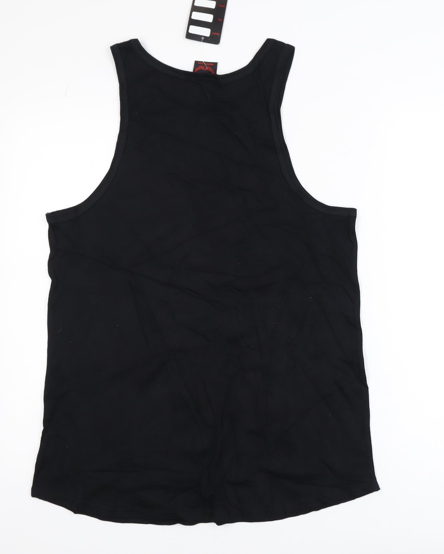 Death Kitty Men's Black Graphic Rock Cotton Tank Top M
