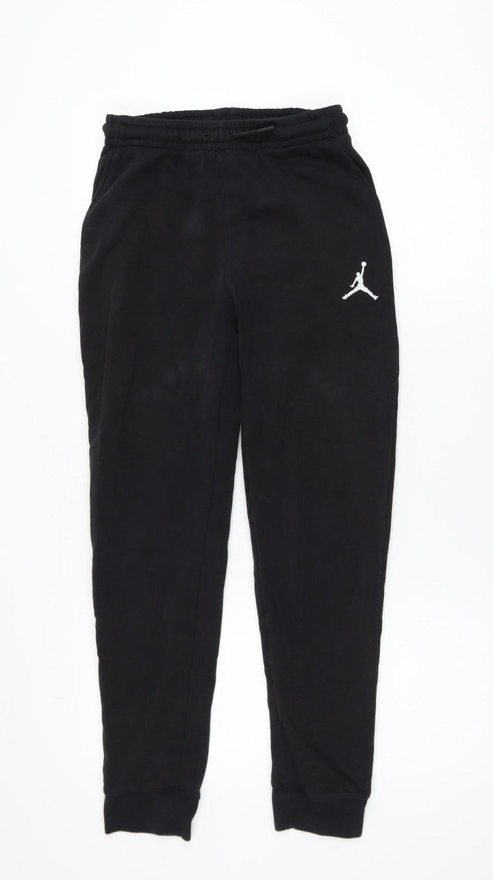 Jordan Boys Black Jogger Sweatpants 12-13 Years Fleece Elastic Waist