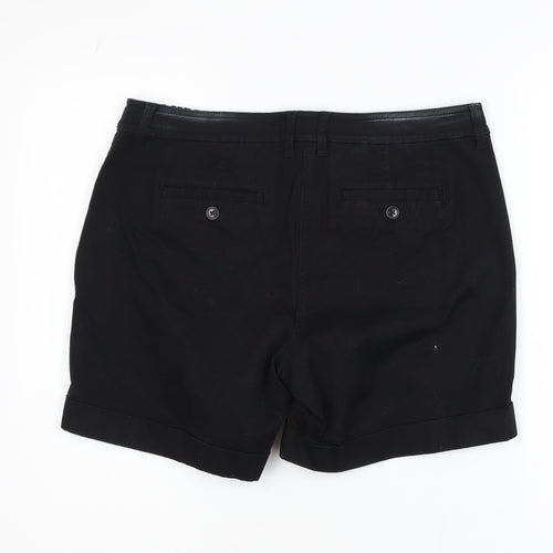 Boden Women's Black Chino Shorts Size 12 Regular Stretch Cotton