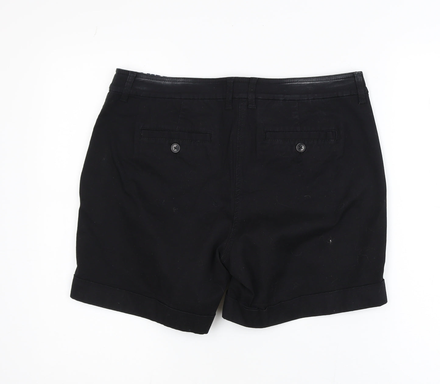 Boden Women's Black Chino Shorts Size 12 Regular Stretch Cotton
