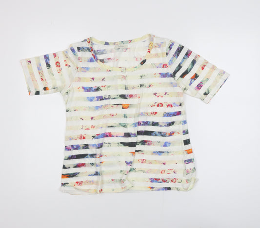 Paul Smith Women’s Multicoloured Striped Floral Cotton T-Shirt M