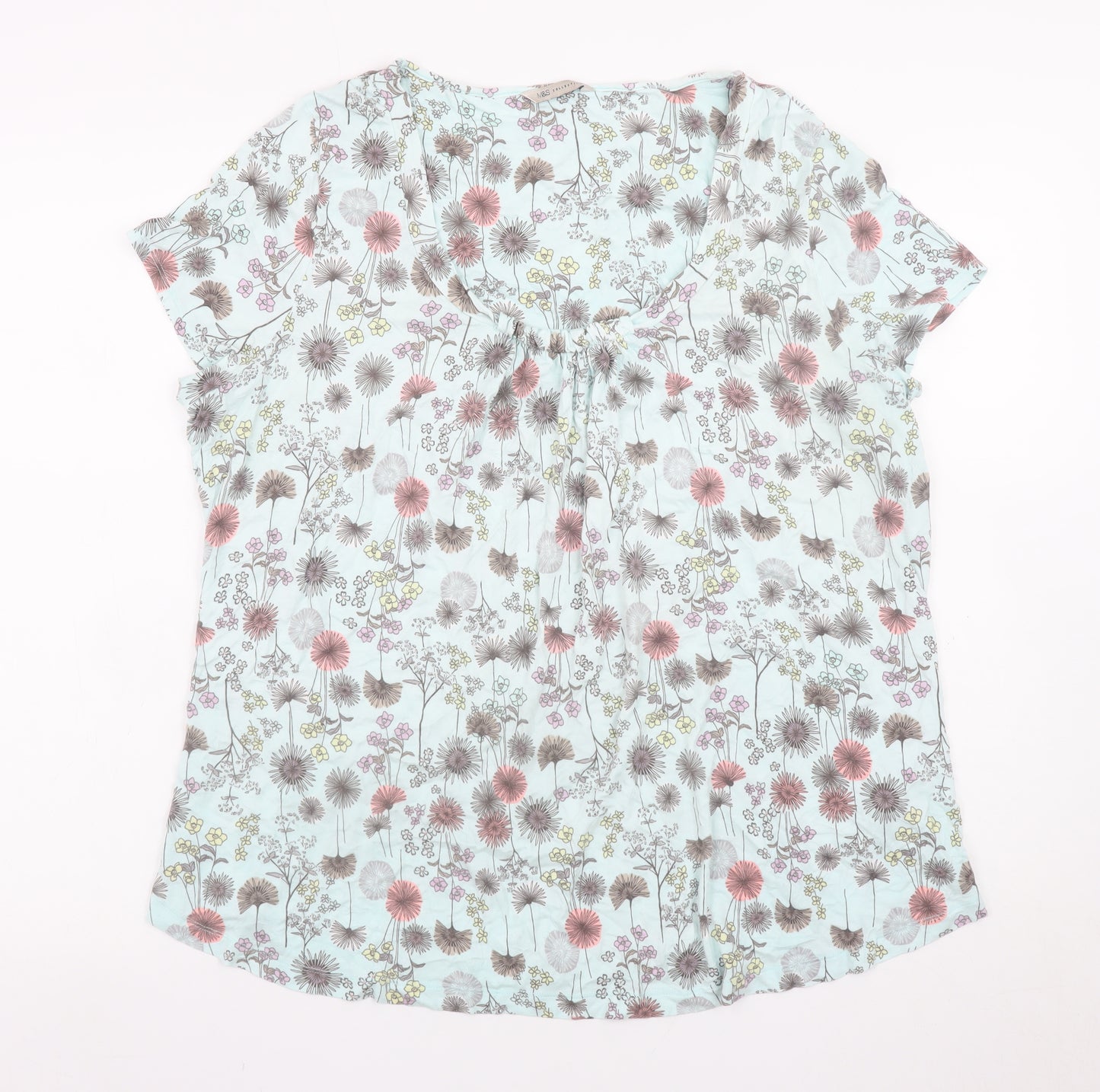 Marks and Spencer Womens Multicoloured Floral Jersey T-Shirt Size 18