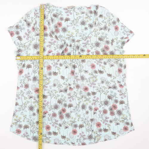 Marks and Spencer Womens Multicoloured Floral Jersey T-Shirt Size 18