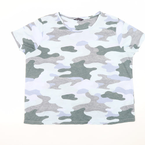 Marks and Spencer Men's Multicoloured Camouflage Regular Fit T-Shirt Size 20