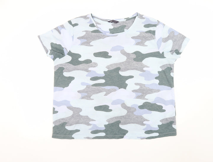 Marks and Spencer Men's Multicoloured Camouflage Regular Fit T-Shirt Size 20
